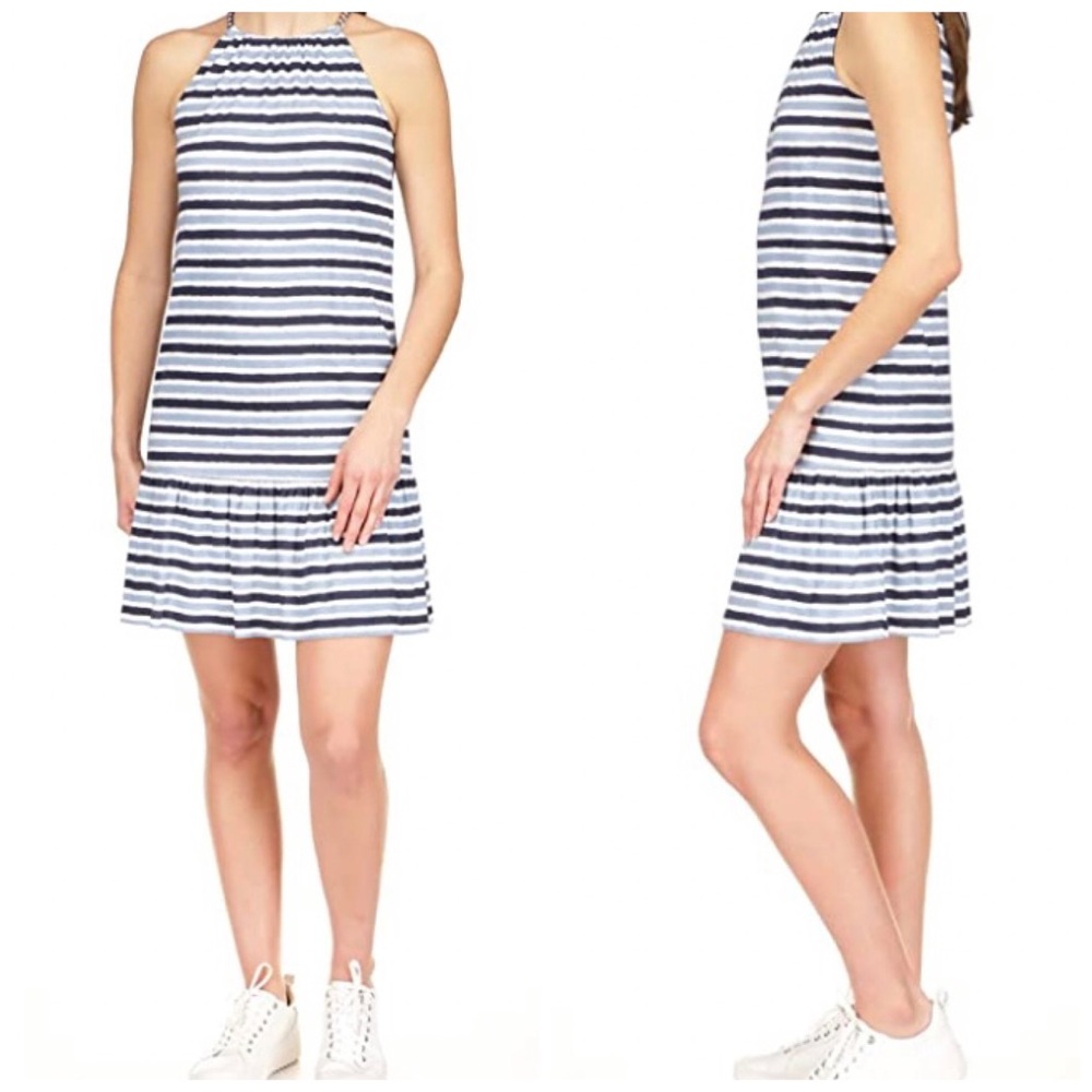 NWT Michael Michael Kors Ikat Chain Halter Dress XS